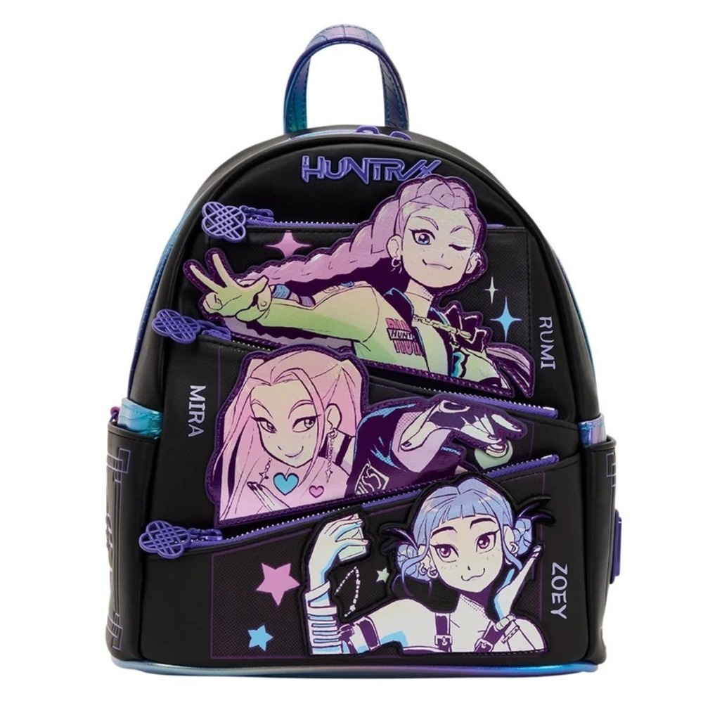 Loungefly KPop Demon Hunters HUNTR/X Mini Backpack with Photo Card Charm